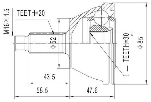 ECOFIX KRL1403ECF Aks Kafası Fabia 01-07 1,21,4 Dıs ürün görseli 1