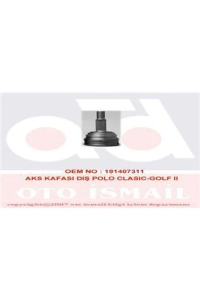 GKN 301023 Glanzer  Aks Kafası Dış Polo Classıc Caddy 1.6 1.9 Aft 1y ürün görseli 1