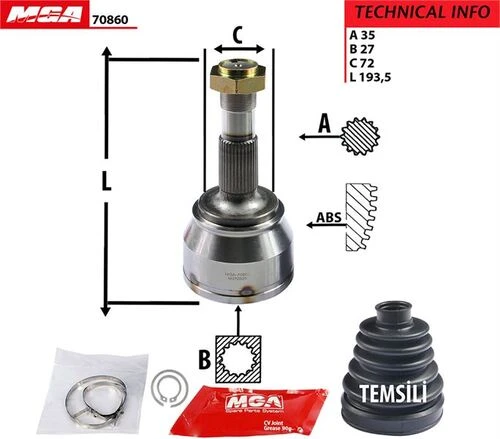 MGA 70860  Aks Kafası Dış Ducato V 06- 2.2 2.3 Mjtd ürün görseli 1