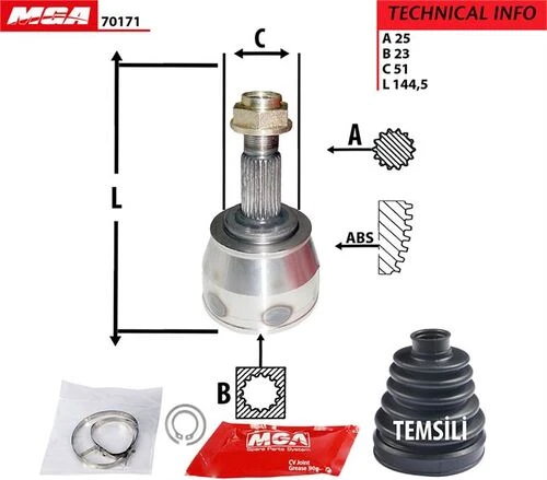 MGA 70171  Aks Kafası Dış Idea 03- 1.3 Jtd ürün görseli 1