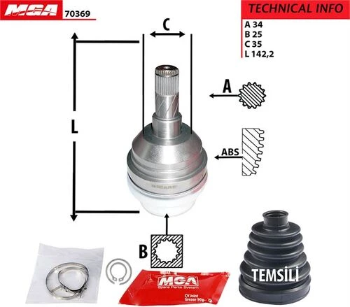 MGA 70369  Aks Kafası Iç Vectra A B 88-95 ürün görseli 1