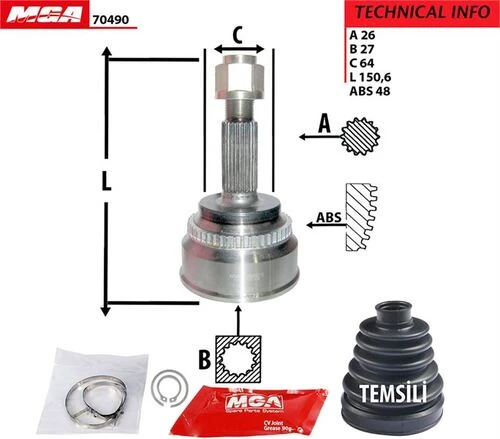 MGA 70490  AKS KAFASI DIŞ RAV4 00-05  2.0 D4D ürün görseli 1