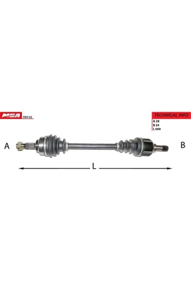 MGA 70161 Aks Sol ( Fıat : Doblo 1.9jtd 1.3mjtd 05-- / Kafası Uzerınde )- ürün görseli 1
