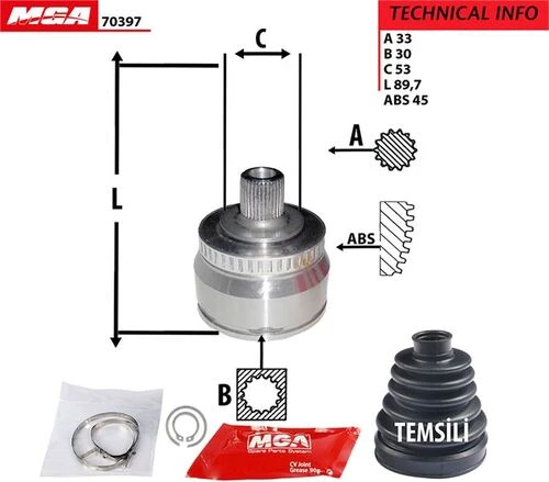 MGA 70397  Aks Kafası Dış Passat / A4 1.8 1.8T Aeb Apt Adr Apu ürün görseli 1