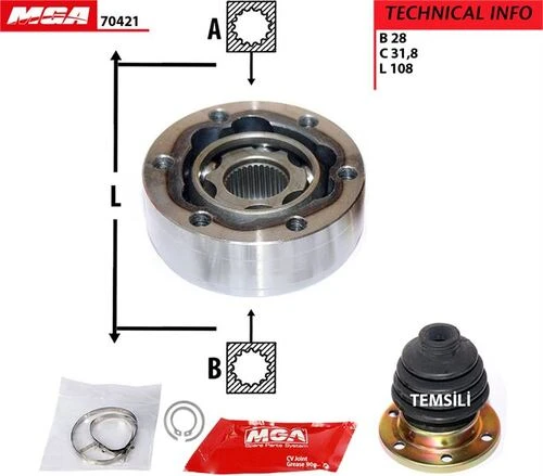 MGA 70421  Aks Kafası Iç Transporter T4 2.4 2.5 ürün görseli 1
