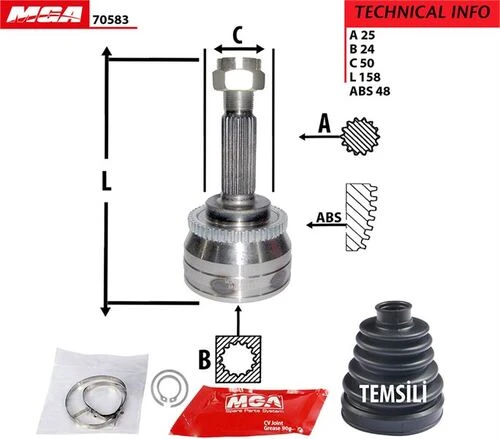 MGA 70583  Aks Kafası Dış Absli Rio 06-11 1.5 CRDI ürün görseli 1