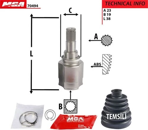 MGA 70494  AKS KAFASI İÇ YARIS 99-05  1.3 16V 23×19×38 ürün görseli 1