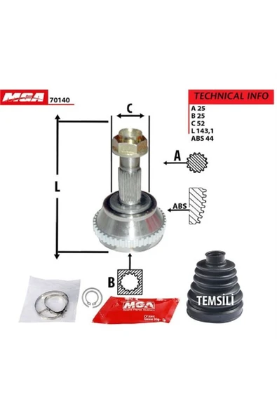 MGA 70140 Aks Kafası Dıs - ( Fıat : Tempra 2.0 Abslı ) "dıstan Segmanlı"- ürün görseli 1