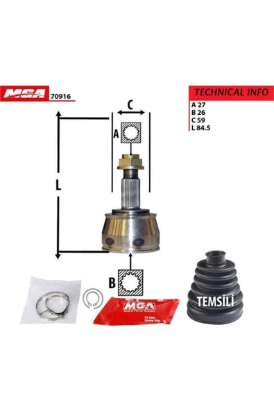 MGA 70916  Aks Kafası Dış Doblo Maxi 10- 1.6 Mjt ürün görseli 1