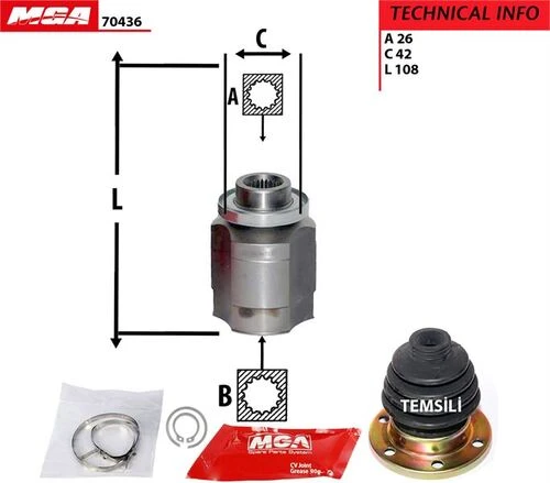 MGA 70436  Aks Kafası Iç Sağ Accent Admire 03-06 1.5 CRDI 26×23×42 ürün görseli 1