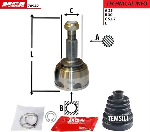 MGA 70942  Aks Kafası Dış Grand Scenic 04- 1.5 DCI ürün görseli 1