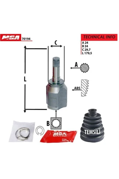 MGA 70194 Aks Kafasi Ic Sol Kovan ( Fiat : Linea 1.3jtd 05-- )- 55207525 ürün görseli 1