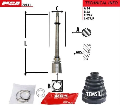 MGA 70131  Aks Kafası Iç Sağ Grande Punto 05- 1.3 Jtd Mafsallı ürün görseli 1
