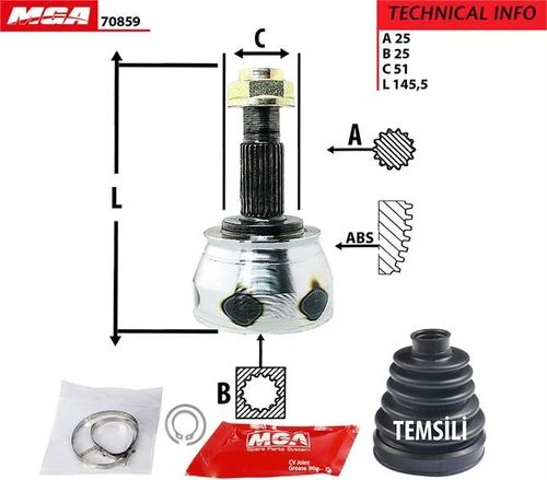 MGA 70859  AKS KAFASI DIŞ DOBLO 10- 1.3 MJTD ürün görseli 1