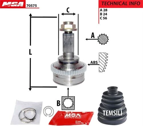 MGA 70575  Aks Kafası Dış Absli Clarus 96- Magentıs 01- 1.8 2.0 ürün görseli 1