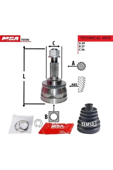 MGA 70590  Aks Kafası Dış Absli Maxıma 00-10 ürün görseli 1