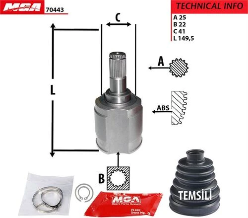 MGA 70443  AKS KAFASI İÇ ACCENT ERA 07-11 1.4 1.6  KALIN FREZE 25× ürün görseli 1