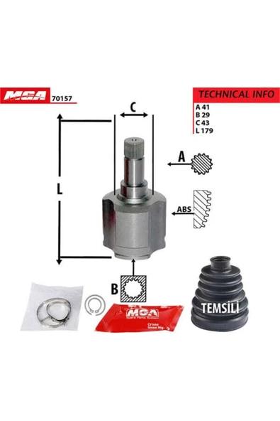 MGA 70157  Aks Kafası Sol Iç Ducato / Boxer / Jumper 06- 2.2 Mjtd 2.3 Mjtd 3.0 Mjtd Mafsallı ürün görseli 1