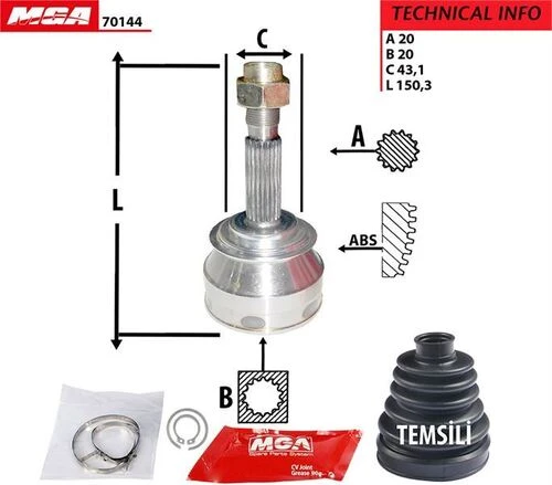MGA 70144  Aks Kafasi Dis Uno 20*20*43.1 539965588 ürün görseli 1