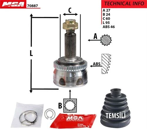 MGA 70887  Aks Kafası Dış Absli Elantra 12-14 At ürün görseli 1
