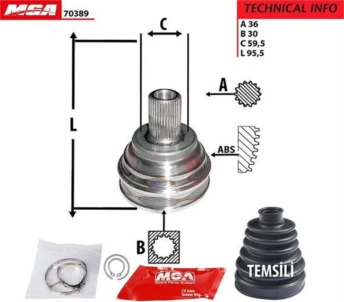 MGA 70389  Aks Kafası Dış Golf V VI Jetta Passat / A3 / Leon 1.6 Fsı 1.6 Bse Blf ürün görseli 1
