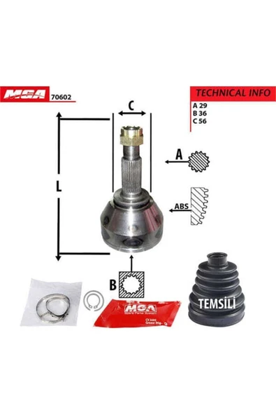 MGA 70602  Aks Kafası Dış Qashqai 07-13 X-traıl 08-12 2.0 Dcı 29x36x56 ürün görseli 1