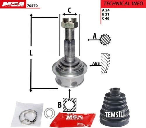 MGA 70570  AKS KAFASI DIŞ SIRION 01-05 24×21×46 ürün görseli 1