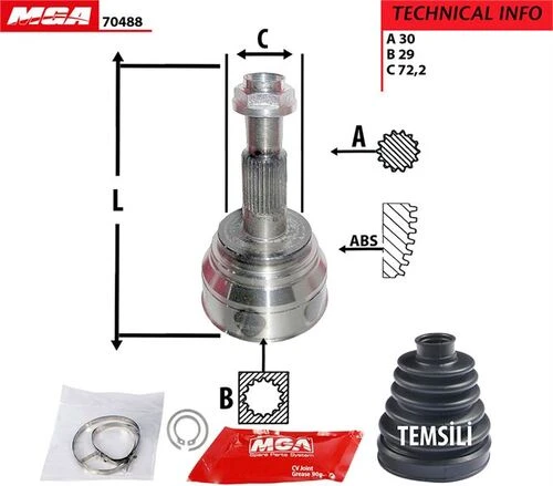 MGA 70488  Aks Kafası Dış Hilux Vigo 4Wd 05-11 ürün görseli 1