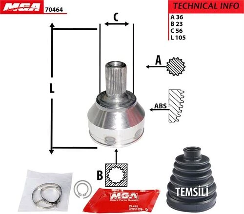 MGA 70464  Aks Kafası Dış Focus II 04- 1.6 16V ürün görseli 1