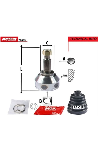 MGA 70863 Aks Kafası Dıs ( Renault: Trafıc Iı 2.0 06-opel: Vıvaro 2.0 06-) (27×36×56,5MM)- 8200452268 ürün görseli 1