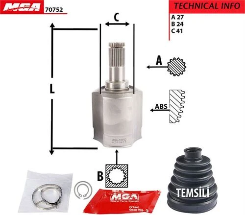 MGA 70752  Aks Kafası Iç Carens 02-10 1.8 27×24×41 ürün görseli 1