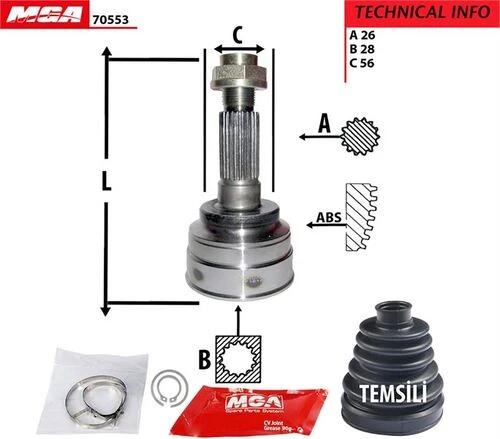 MGA 70553  Aks Kafası Dış Mazda 323 Famılıa 98-02 1.5 1.6 Zl ürün görseli 1