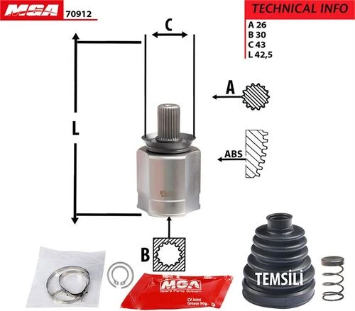 MGA 70912  AKS KAFASI İÇ SOL OTOMATIK MEGANE II ürün görseli 1