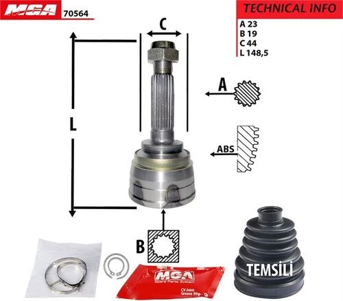 MGA 70564  AKS KAFASI DIŞ TICO 96-03 23x19x44 ürün görseli 1