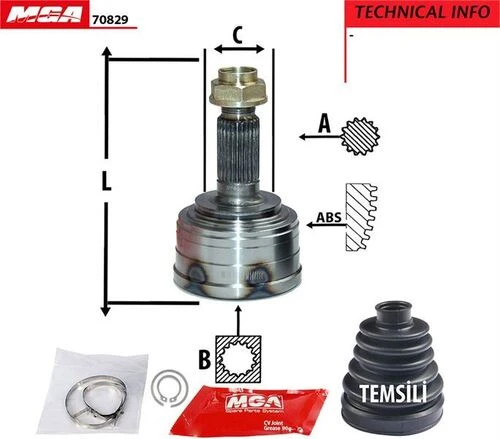 MGA 70829  Aks Kafası Dış Civic 96-00 26X28X55 ürün görseli 1