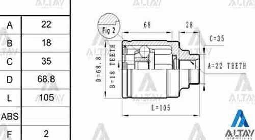Maher 01829  Aks Kafası İç Alto Maruti 22x18 ürün görseli 1