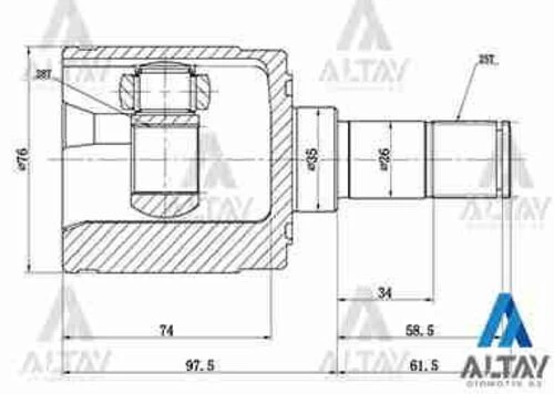 Maher 01835  Aks Kafası İç Civic Accord 96-00 25X28X35 ürün görseli 1