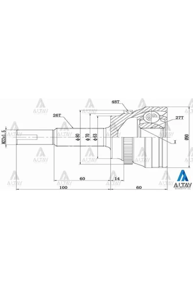Maher 01798 Aks Kafasi Diş Rav-4 00= / Absli 48 Diş 26x27x63 Mhr- ürün görseli 1