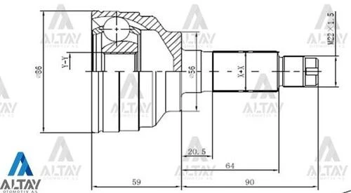 Maher 01721  Aks Kafası Dış 626 92-97 2.0 28X56X23 ürün görseli 1
