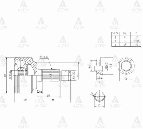 Maher 01768  Aks Kafası Diş Crv 06 Benzinli 30x32x68 44014ta0a50 ürün görseli 1