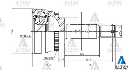 Maher 01770  Aks Kafası Dış Elantra 90-00 Sol Elantra 00= Absli 25X50X30 ürün görseli 1