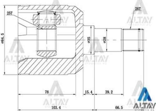 Maher 01819  Aks Kafası İç 626 88-91 Sol 26X25X35 ürün görseli 1