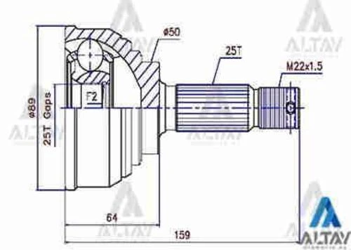 Maher 01803  Aks Kafası Diş Sonata Matrix 1.5 Crdı Sağ 25x50x25 495072da10 ürün görseli 1