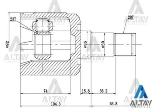 Maher 01820  Aks Kafası İç 626 92-97 Sol 28X23X35 ürün görseli 1