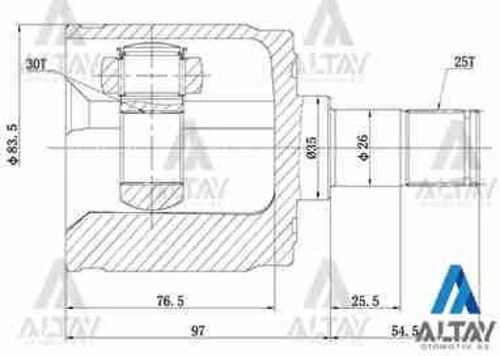 Maher 01837  Aks Kafası İç Civic Crx 25X35X30 ürün görseli 1