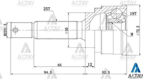 Maher 01736  Aks Kafası Dış Atos 98-02 25X50X19 ürün görseli 1