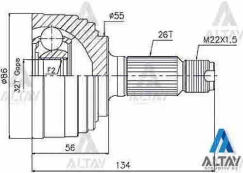 Maher 01750  Aks Kafası Dış Civic 92-96 Euro Absli 26X55X32 ürün görseli 1