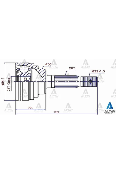 Maher 01742  Aks Kafası Dış Carına Corona 2.0 26x56x24 Rav-4 96-00 ürün görseli 1