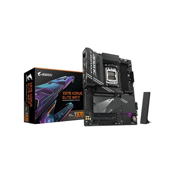 GIGABYTE X870 AORUS ELITE WIFI7 AMD X870 Soket AM5 DDR5 8000Mhz (OC) USB4 WIFI 7 ATX Anakart ürün görseli 1