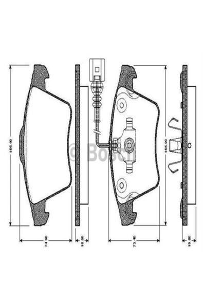 Bosch 0986494164  Ön Fren Balatası Touareg 2.5 Rs Tdı 3.2 3.6 4.2 01 03- 7l6698151b ürün görseli 1